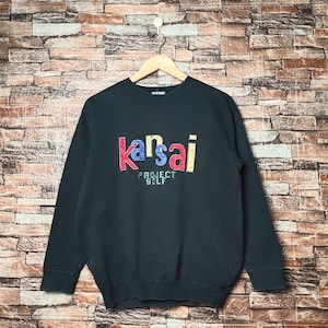 Vintage 90s Kansai Golf Sweatshirt Golf Crewneck Golf Pullover Golf Jumper Golf Sweater Embroidery Logo Black Color Men’s Fit M