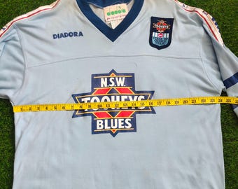 RARE Vintage 80s Distressed New South Wales Blues Rugby