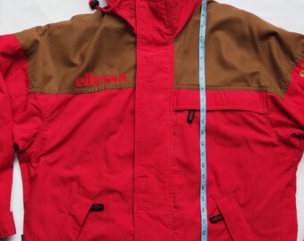 Ellesse フード付きレッドジャケット Ellesse Snow Jacket Large Vintage Ellesse Winter Sports Jacket