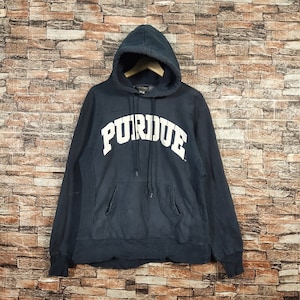 Vintage Distressed Purdue Universität Hoodie Purdue Sweatshirt Purdue Pullover Purdue Pullover Purdue Sweater Stickerei Logo Blau Farbe Herren M