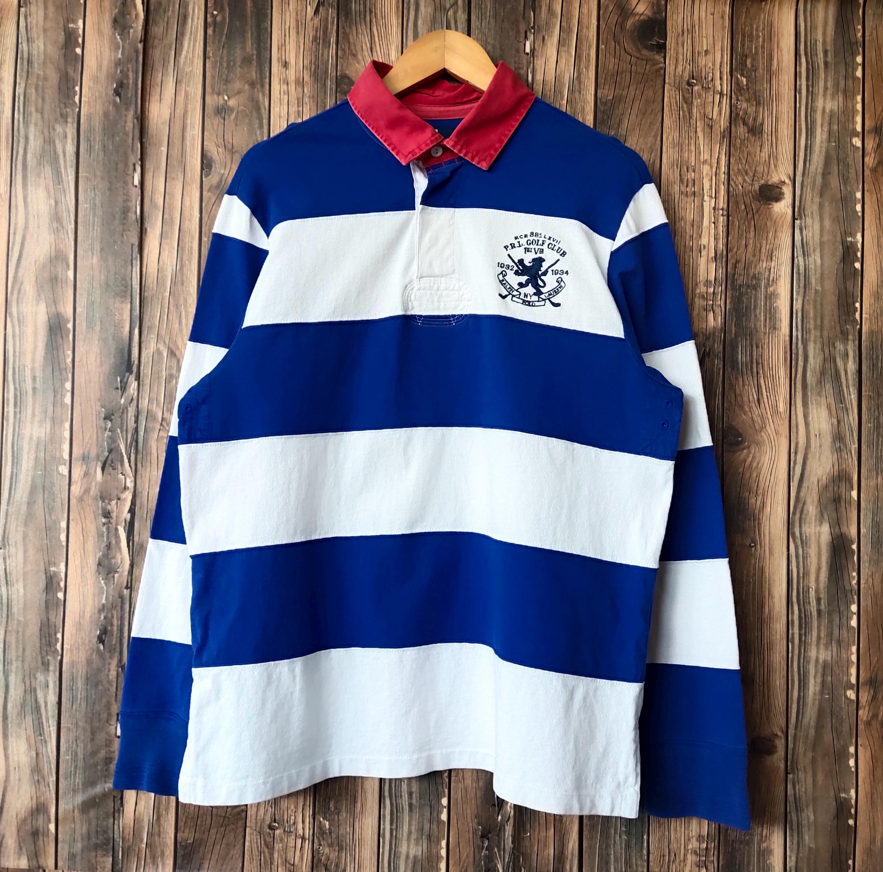 90s “POLO By Ralph Lauren” rugger shirt 1990s Ralph Lauren Rugby Shirt Free Shipping - The Vintage Twin