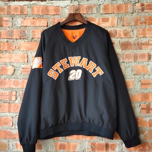 Vintage 90s Nascar Tony Stewart Rivesable Sweatshirt Nascar Sweater Nascar Jacket Embroidery Logo Black Color Men’s Fit XL