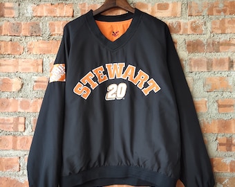 Vintage 90s Nascar Tony Stewart Rivesable Sweatshirt Nascar Sweater Nascar Jacket Embroidery Logo Black Color Men’s Fit XL