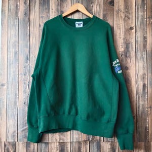 Vintage 90s Distressed Jim Beam Whiskey By Lee Sweatshirt Jim Beam Crewneck Jim Beam Pullover Printed Logo Green Color Men&#39;s 2X