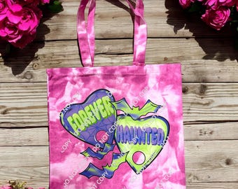 Spooky Cute Hearts Tote Bag/Pink Tote Bag/Halloween Tote Bag/Pastel Goth Tote