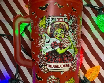 Christmas Cakes Trucker Mug/ Mug/34 oz Plastic Jug/Creepmas Mug
