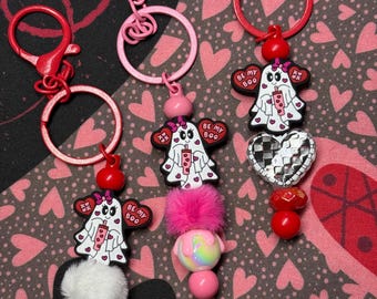 Valentine Be My Boo Keychain/Spooky Keychain/Bag Decoration/Pastel Halloween Keychain