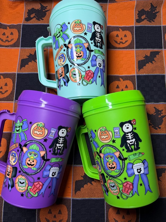 Version 2 90's Kid's Halloween Trucker Mug/Spooky Cute Halloween Mug/Retro Halloween Mug