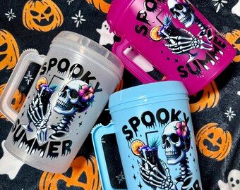 Spooky Summer Mug/Summerween Summer Trucker Mug/Halloween Cup/Summer Drink Cup