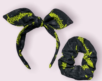 Bandeau Chair de Poule &Scrunchie Set//Accessoires capillaires effrayants//Bandeau d’Halloween//Halloween Scrunchie