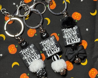 Goth Girl Keychain/Spooky Keychain/Bag Decoration/Black Keychain