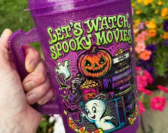Retro Friendly Ghost Trucker Mug/Retro Halloween Mug/Ghost Mug