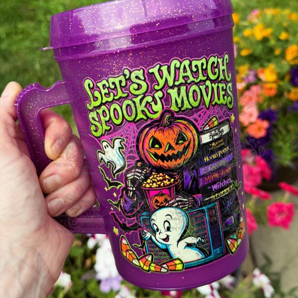 Retro Friendly Ghost Trucker Mug/Retro Halloween Mug/Ghost Mug