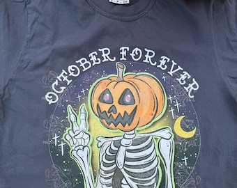 October Forever Shirt/Halloween Lover T Shirt/Spooky Cute Halloween Shirt