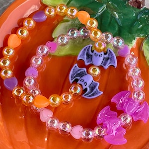 Beaded Bat Bracelet/Halloween Bracelet/Spooky Cute Bracelet