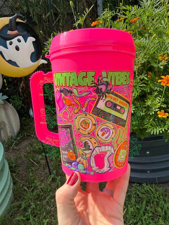 Vintage Vibes Trucker Mug/90’s Halloween Mug/Retro Halloween Mug