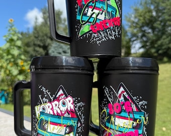 80’s Final Girl Retro Trucker Mug/Retro Trucker Mug/Halloween Mug