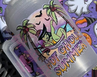 Goth Girl Summer Mug/Summerween Summer Trucker Mug/Halloween Cup/Summer Drink Cup