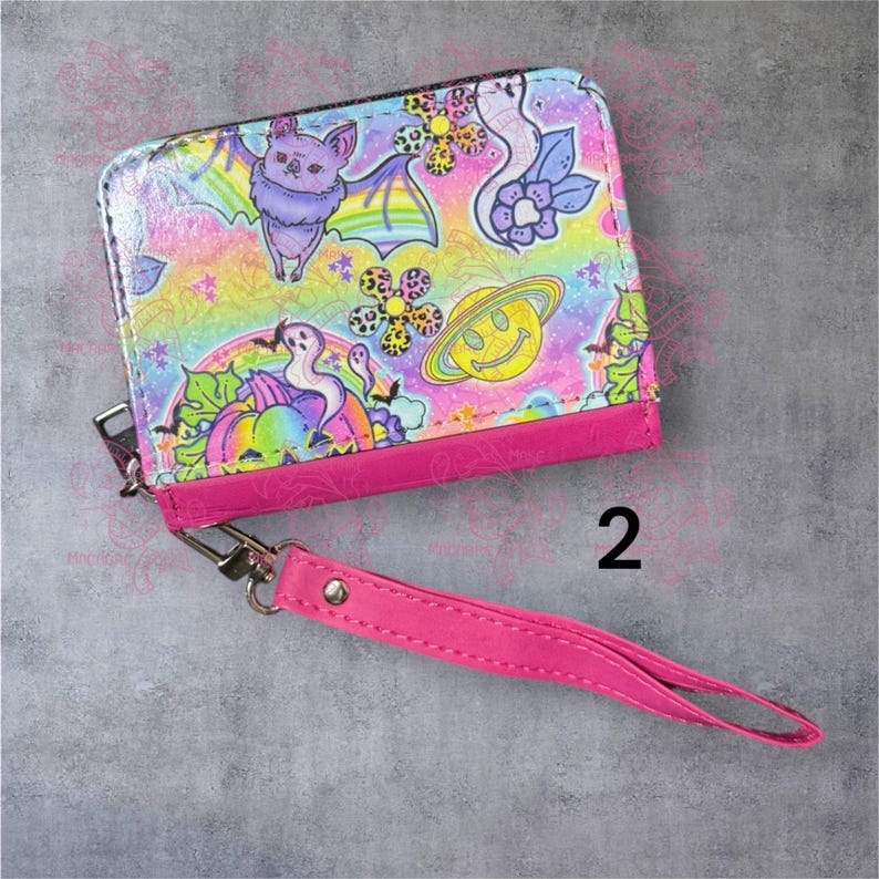Pastel Halloween Small Wallet/Spooky Cute Halloween Wallet/Pastel Goth Wallet afbeelding 3