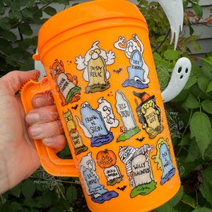 Retro Halloween Trucker Mug/34 Oz Tumbler/Spooky Cute Fall Mug