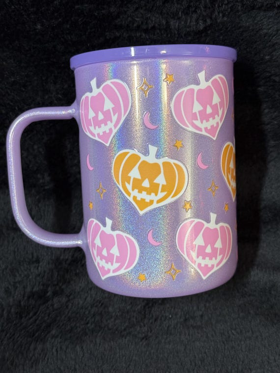 Pastel Pumpkin Mug/Pumpkin Heart Mug/Pastel Goth Mug/Pastel Halloween
