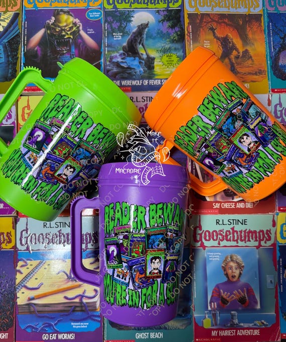 Reader Beware Mug/90's Scary Book Mug/Retro 90's Halloween Mug