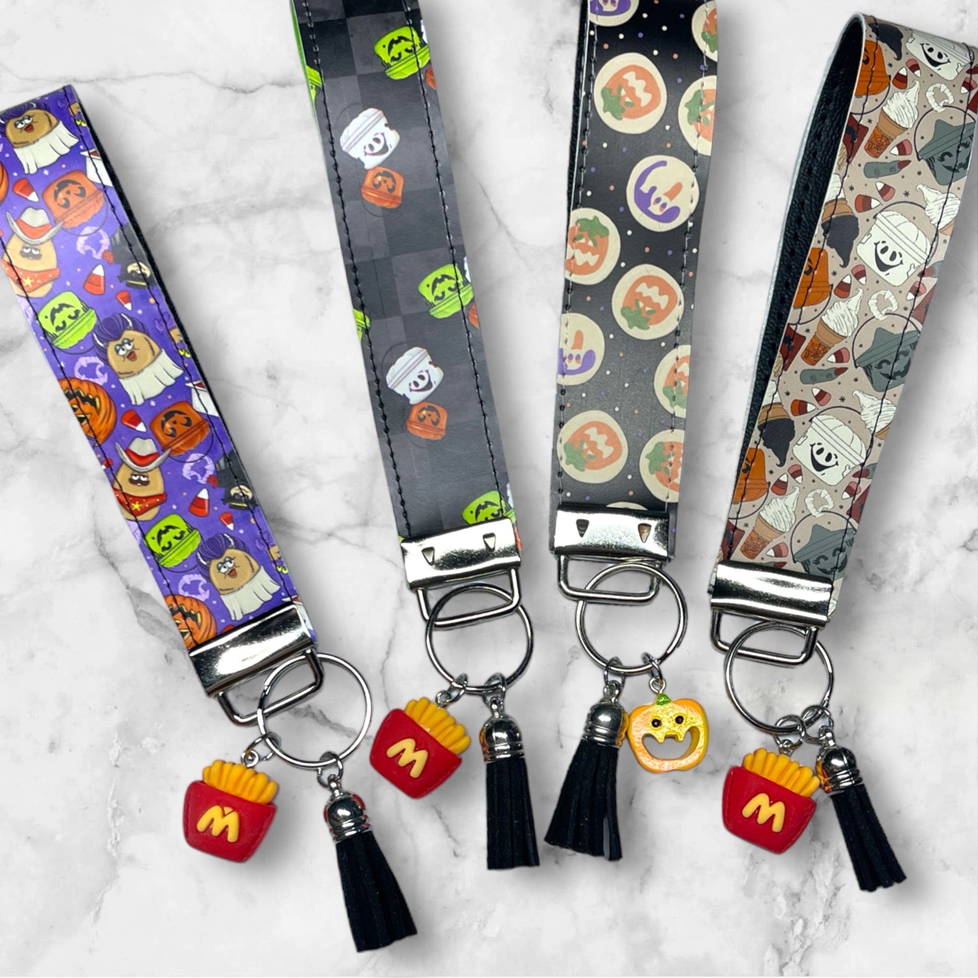 Retro Halloween Cookie Wristlet//Halloween Nuggets Key Fob/90s Kid Key Fob Wristlet