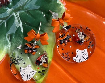 Vintage Halloween Earrings/Halloween Dangle Earrings/Spooky Cute Dangle Earrings/Halloween Earrings