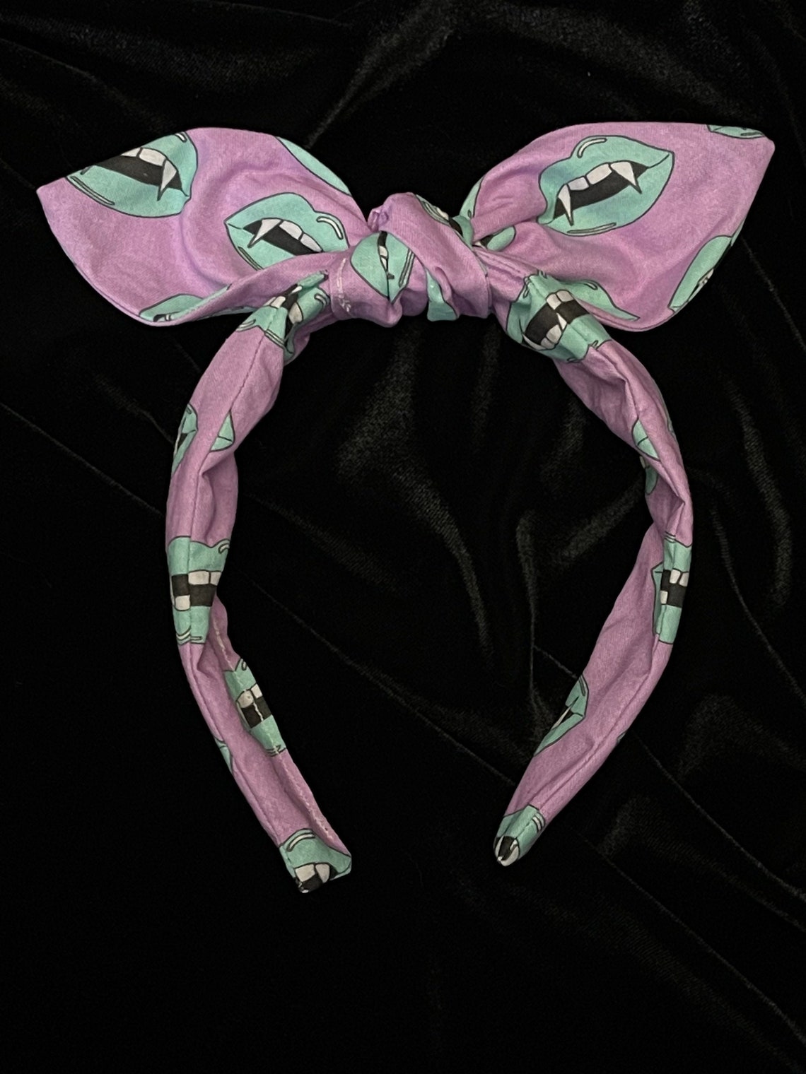 Vampire Teeth Headband With Bow//Halloween Headband//Halloween Etsy