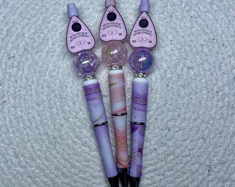 Pink Planchette Pen/Spooky Cute Pen/Ouija Themed Pen/Spooky Stationary