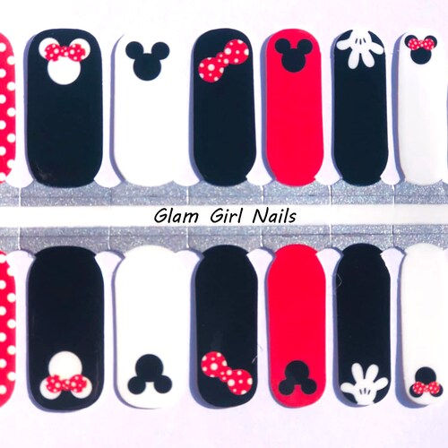 Mickey Mouse and Minnie Minnie Nail Polish Strips / Nail Wraps Etsy