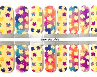 Fall Maple Leaves Nail Polish Strips / Nail Wraps