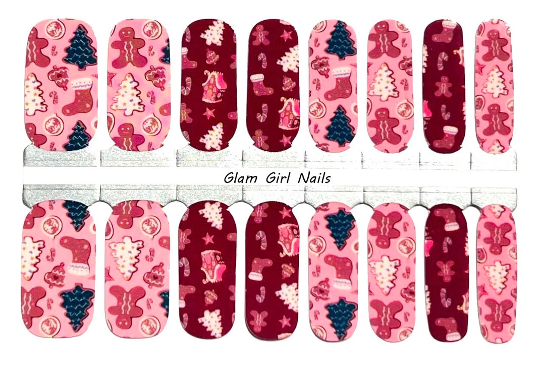 Gingerbread Man Christmas Nail Polish Strips / Nail Wrap Stickers - Etsy