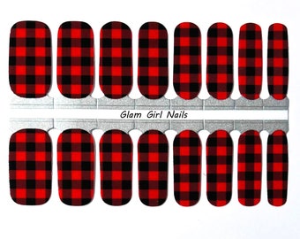 Buffalo Plaid / Nail Polish Strips / Nail Wraps