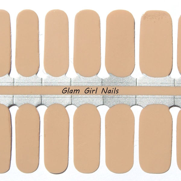 Taupe Light Brown Natural Color Solid Nail Polish Strips / Nail Polish Wraps / Nail Stickers