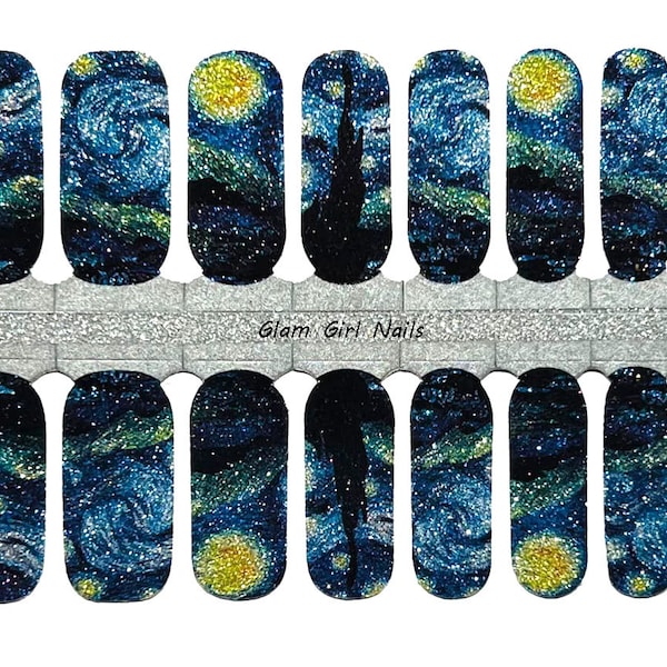 Starry Night Nail Polish Strips / Nail Wraps