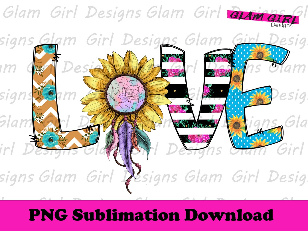 Love Dreamcatcher Sunflower Png Sublimation Design Download, PNG File ...