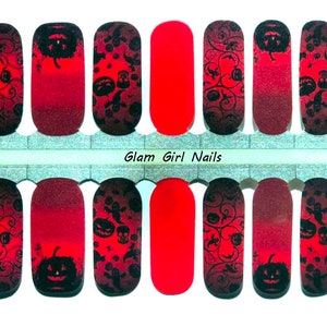 Evil Pumpkins Halloween Nail Polish Strips / Nail Wraps