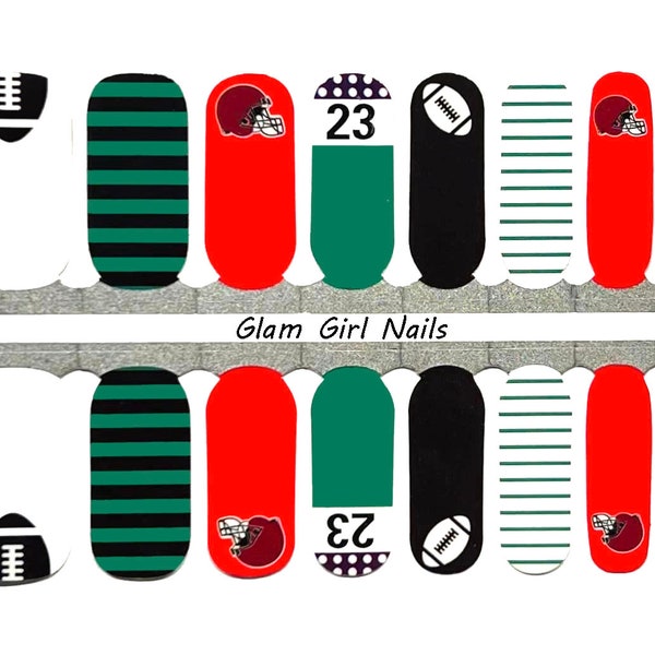 Football Nail Polish Strips