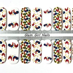 Spring Chickens Nail Polish Strips / Nail Wraps / Nail Stickers / Accent Nails / No Dry Nail Polish / Nail Decals