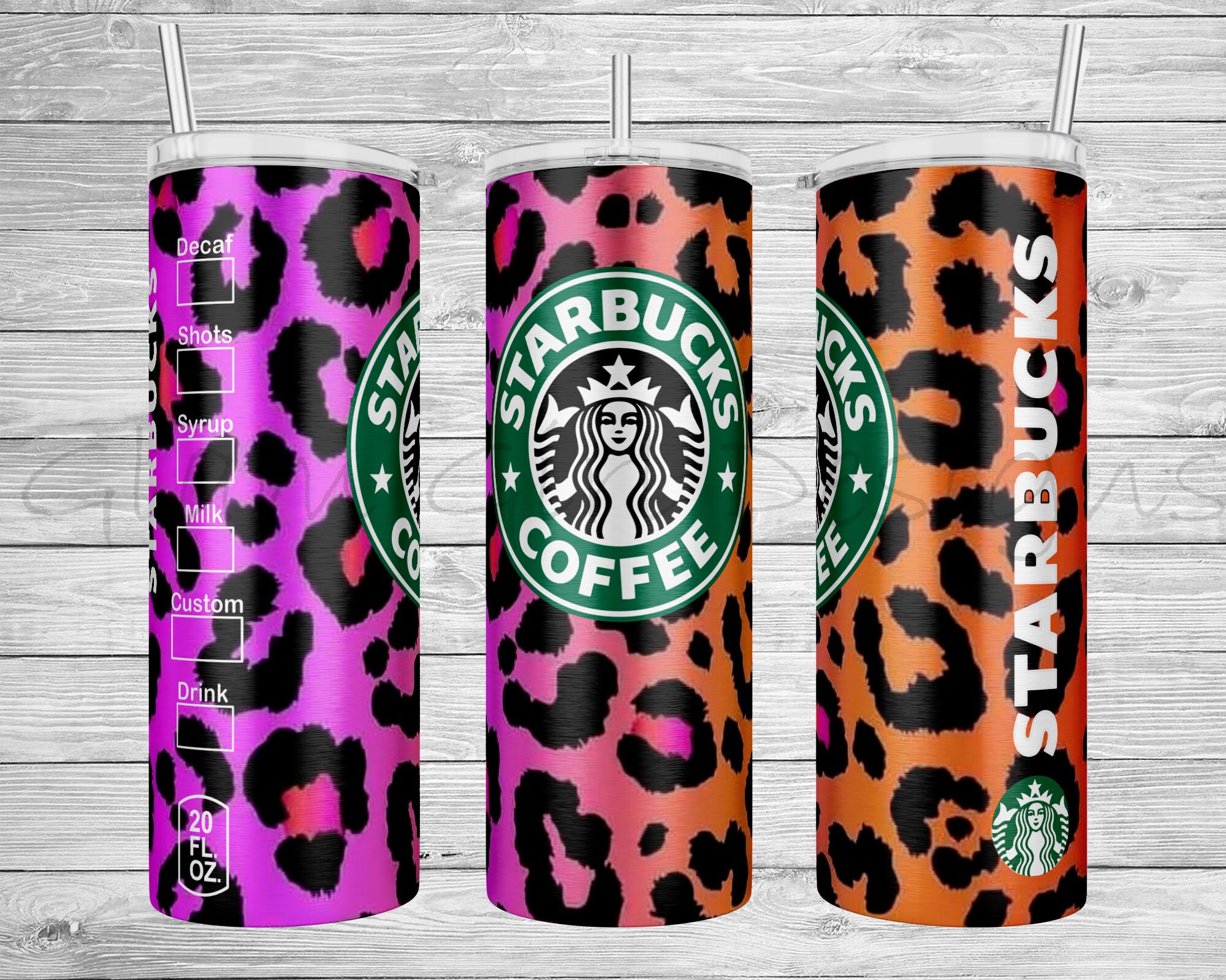 Starbucks Tumbler Template Sublimation Designs Download, 20 oz Skinny