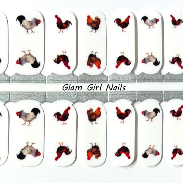 Chicken Nail Stickers Etsy