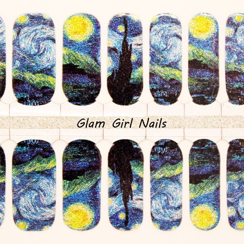 Starry Night Nail Polish Strips / Nail Wraps Etsy
