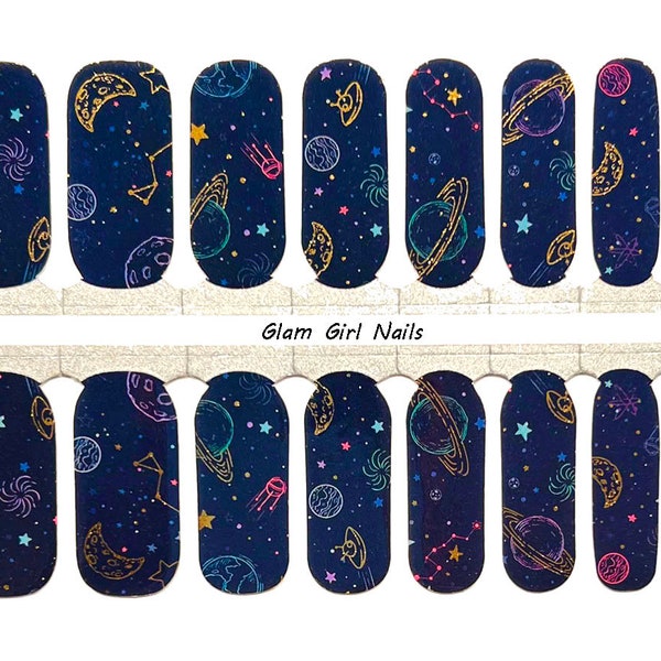 Intergalactic Space Planets Nail Polish Strips / Nail Wraps
