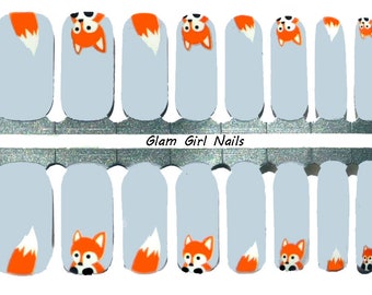 Silver Fox Nail Polish Strips / Nail Wraps / 100% Nail Polish Sticker Decal