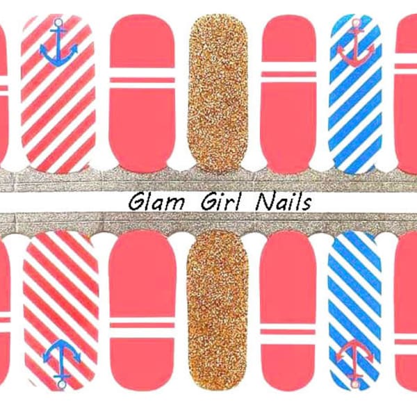 Nautical Nail Art Etsy