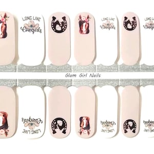 Western Cowgirl Horses Nail Polish Strips / Nail Wraps / Nail Decals / Nail Stickers