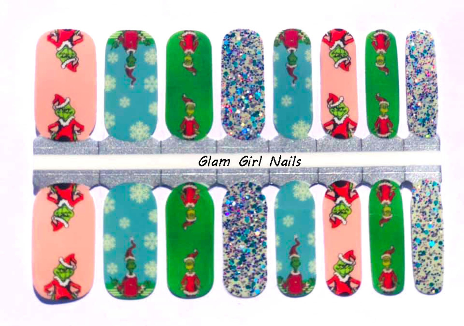How the Grinch Stole Christmas Nail Polish Strips / Nail Wraps Etsy