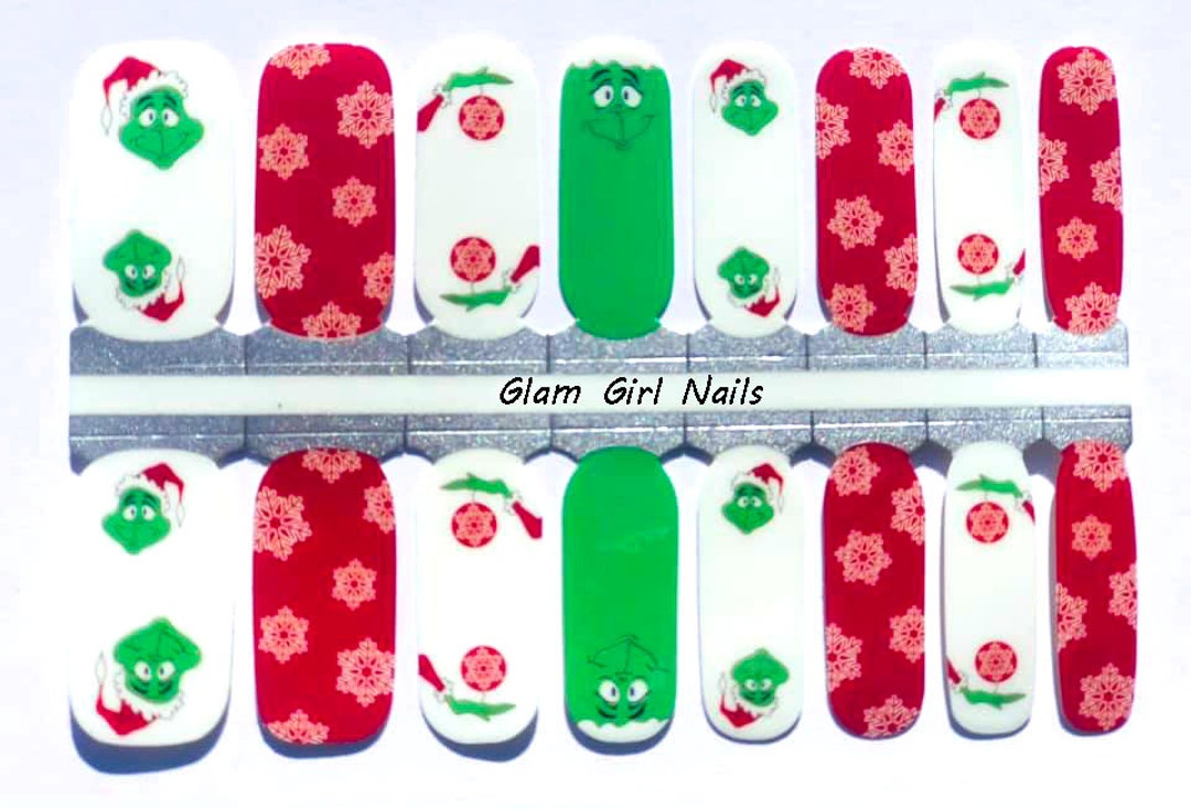 How the Grinch Stole Christmas Nail Polish Strips / Nail Wraps Etsy