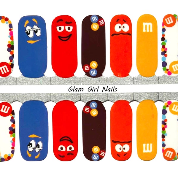 M&Ms Candy Nail Polish Strips / Nail Wraps